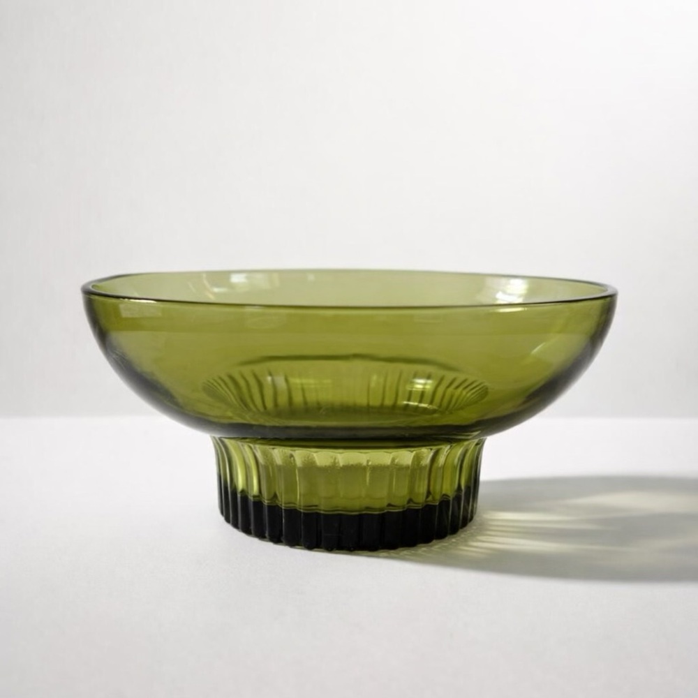 VINTAGE A.L. RANDALL CO. 1960’S‎ MID-CENTURY STYLE GLASS BOWL RIBBED COLLAR BASE